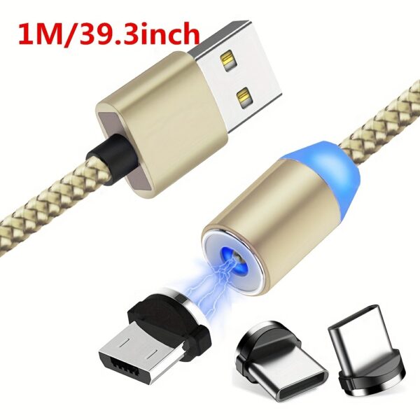 1pc Magnetic Fast Charging 3 In 1 Charge Cable For Android Type-c - Image 11