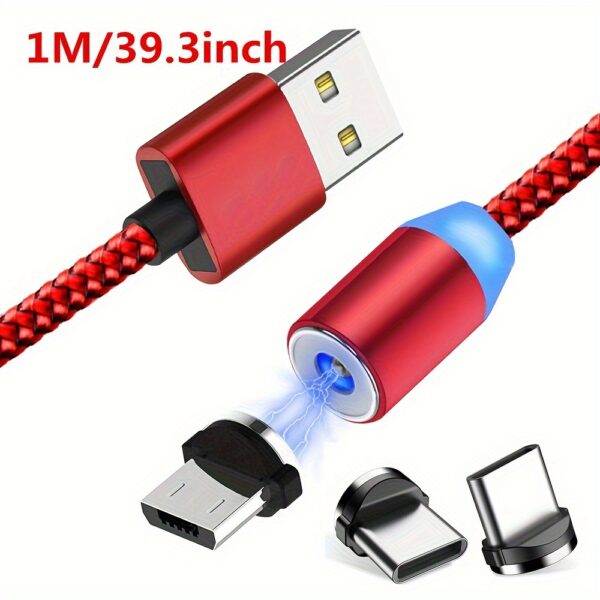 1pc Magnetic Fast Charging 3 In 1 Charge Cable For Android Type-c - Image 15