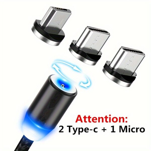 1pc Magnetic Fast Charging 3 In 1 Charge Cable For Android Type-c - Image 14