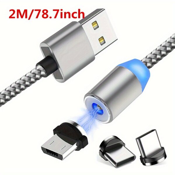 1pc Magnetic Fast Charging 3 In 1 Charge Cable For Android Type-c - Image 9