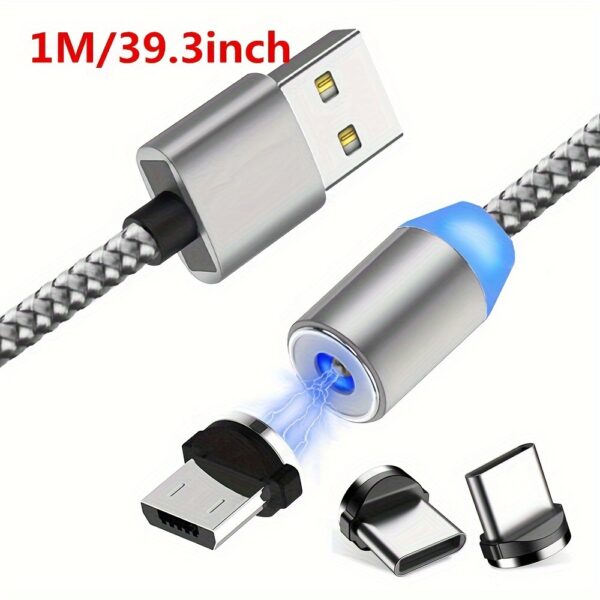 1pc Magnetic Fast Charging 3 In 1 Charge Cable For Android Type-c - Image 7