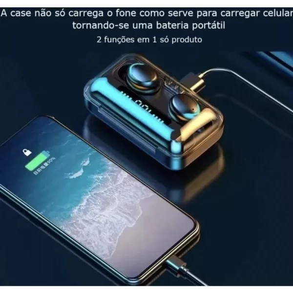 Fone De Ouvido Sem Fio F9-5 Display Led Power Bank Audio Premium Fone F9 - Image 3