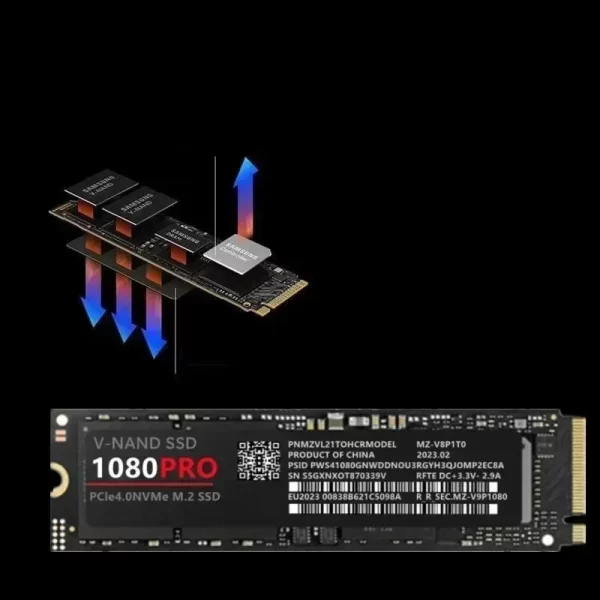 4TB  Original 1080PRO SSD M2 2280 PCIe 4.0 NVME NGFF Solid State Drive 14000MB/S Read Hard Disk for Xbox PC PS5 - Image 3